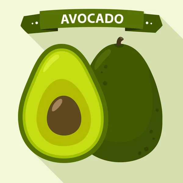 Vektorsymbol Der Avocado Avocadofrucht Flachen Stil — Stockvektor