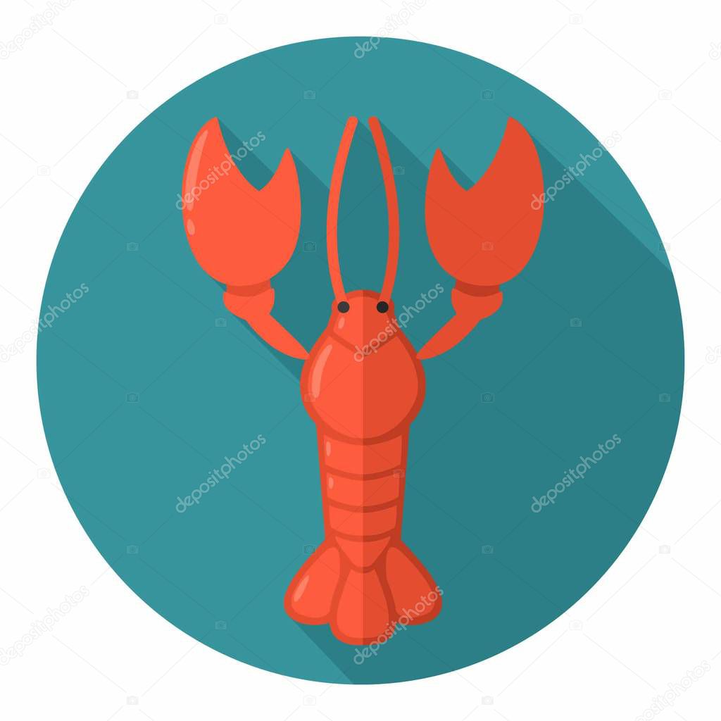 Vector icon of a crayfish. Illustration of arthropod, cancer in a flat style.