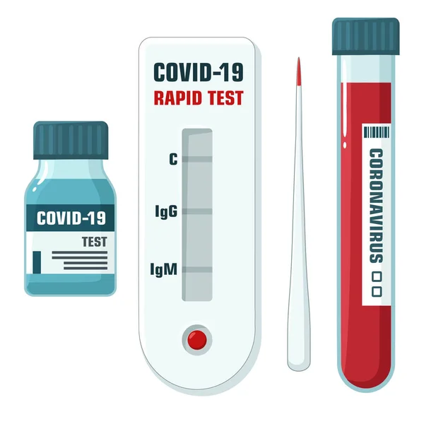 Vettore Icona Medica Covid Test Del Sangue Espresso Immagine Test — Vettoriale Stock