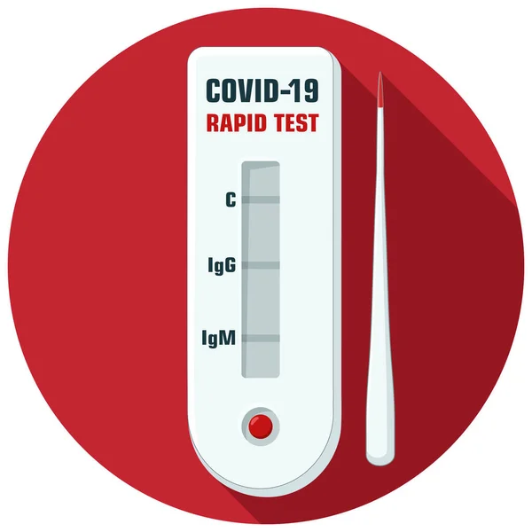 Tıbbi ikon covid-19 kan ekspres testi. Görüntü koronası virüs testi. Düz tasarımda hızlı virüs covid-19 testi