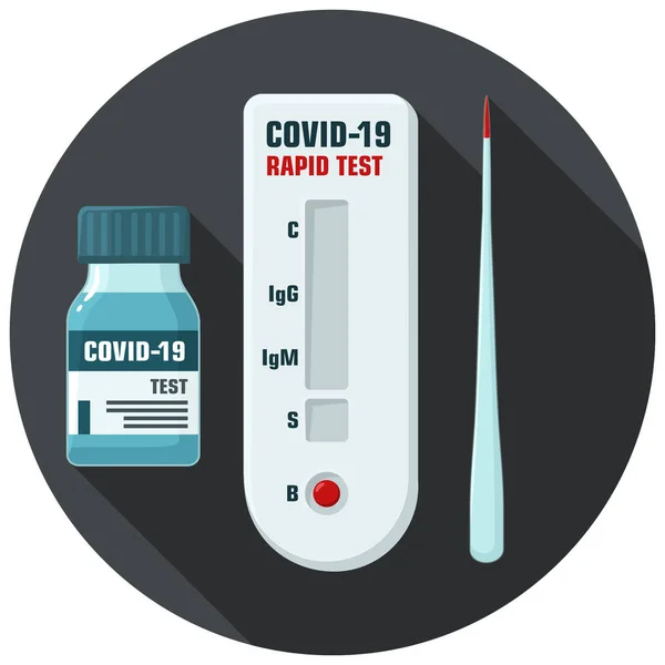Vettore Icona Medica Covid Test Del Sangue Espresso Immagine Test — Vettoriale Stock