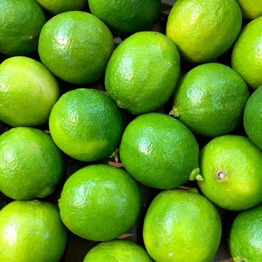 Makro fotoğraf yiyeceği turunçgil limonu. Stok fotoğrafı arkaplan Sulu yeşil tropikal limon meyvesi.