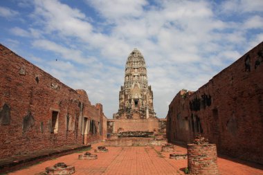 Eski Pagoda, Binalar, Eski Şehir, Tuğla Duvar, Ayutthaya Şehri, Mimarlık, Turistik Etkinlikler, Arkeoloji Bölgesi, Kahverengi