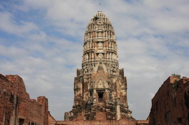 Eski Pagoda, Binalar, Eski Şehir, Tuğla Duvar, Ayutthaya Şehri