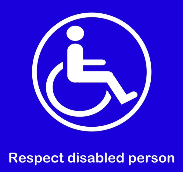 Wheelchair Disability Sign Single Icon Vector Illustration. White And Blue Color