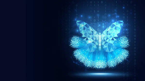 Schmetterling Datentransformation Big Data Iot Internet Der Dinge Datenfluss — Stockfoto