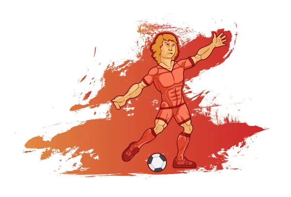 Illustration Football Player Dynamics — Stock Vector