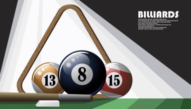 Bilardo tema renk poster