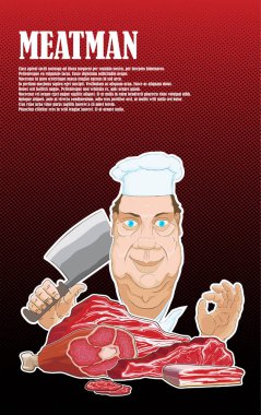 Bir satır karakteriyle boyalı kasap