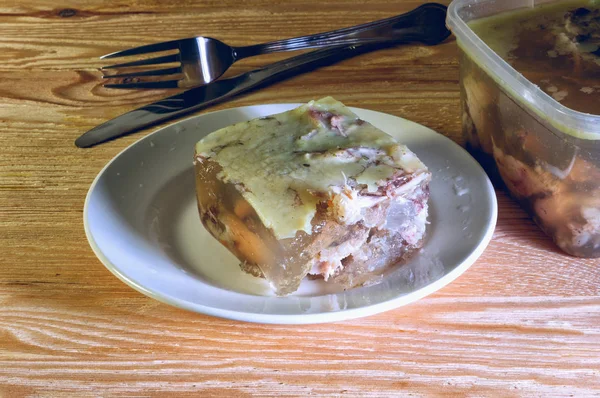 Beef Aspic Kitchen Table — Stock Photo, Image