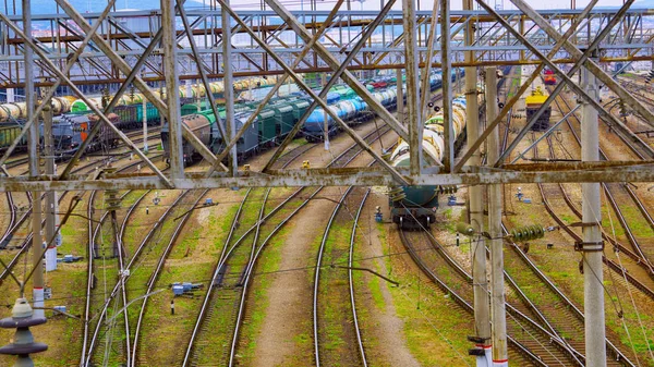 Sortierstation, ein großer Eisenbahnknotenpunkt — Stockfoto