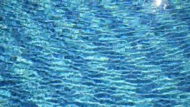 Blå Vatten Pool Vatten Textur Rörelse Bakgrund — Stockvideo