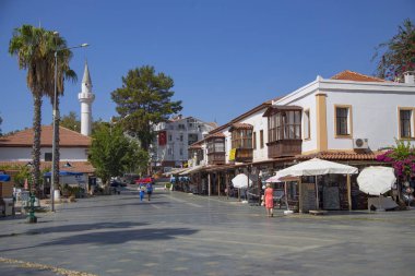 Kaş kasaba renkli street view. Kaş'a Türkiye'de popüler turistik yer.