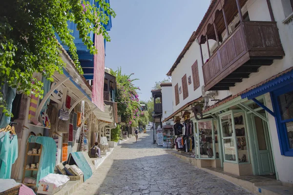 Colorful Street View Kas Town Kas Populer Tourist Destination Turkey — Stock Photo, Image