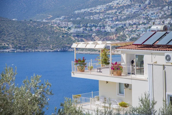 Вид Море Городского Дома Калача Средиземноморская Стоимость Анталья Турция — стоковое фото