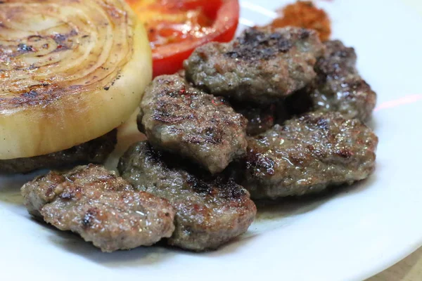 Salihli Kofte Turks Eten Kofte Kofta Pittige Gehaktballetjes Kebab Kebap — Stockfoto