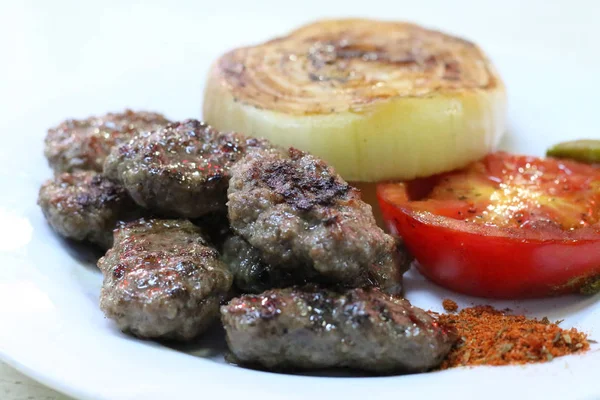 Aydin Cine Turkish Food Kofte Kofta Spicy Meatballs Kebab Kebap — Stock Photo, Image