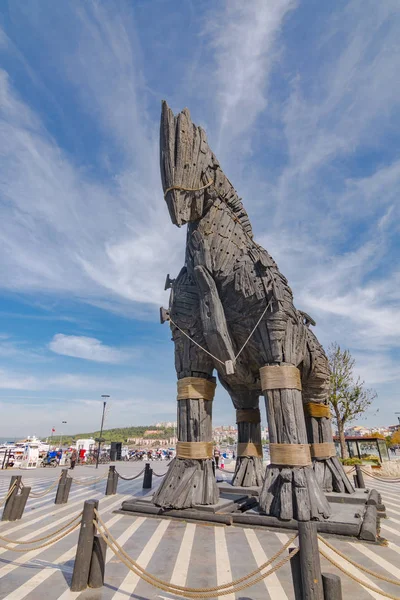 Canakkale Turquia 2019 Estátua Cavalo Tróia Canakkale Uma Manhã Verão —  Fotografia de Stock Editorial © Cavan #412911062