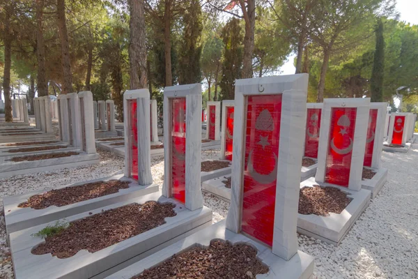 Canakkale Turcja Października 2017 Canakkale Martyrs Memorial Cmentarz Wojskowy Jest — Zdjęcie stockowe