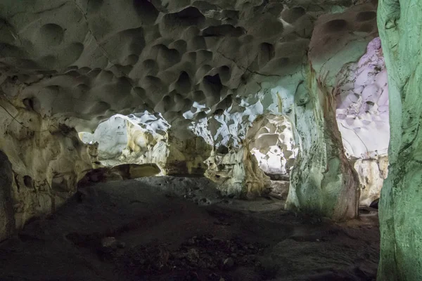 Interior Large Hall Old Karain Cave Hidden Mount Katran Mediterranean — Stock Photo, Image