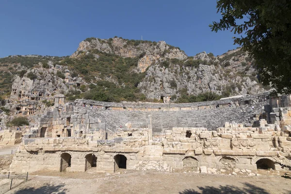 Antika Grekisk Romerska Amfiteatern Myra Demre Turkiet — Stockfoto