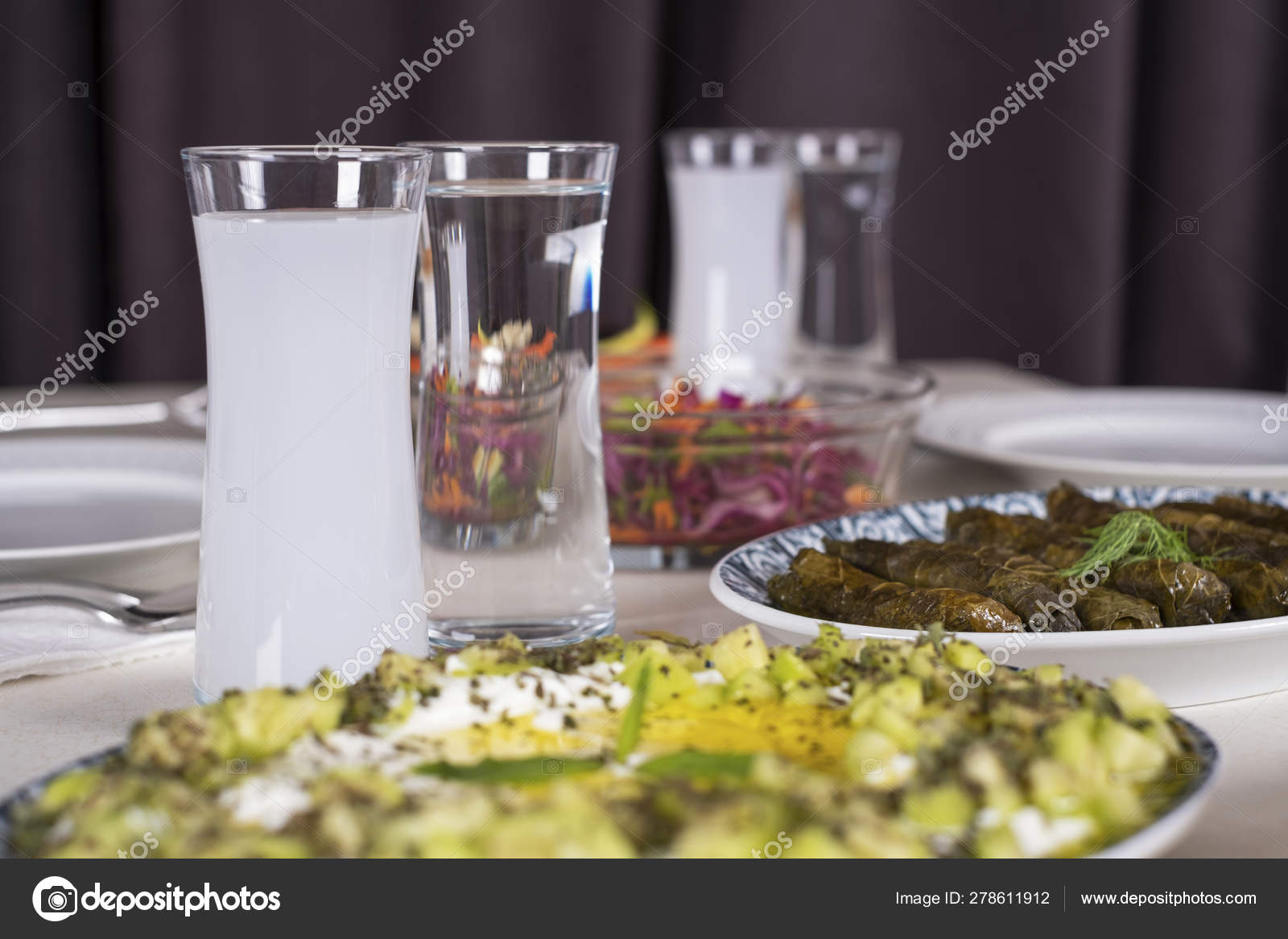 Turkish Greek Traditional Dinning Table Special Alcohol Drink Raki Ouzo Stock Photo Image By C Theataraxia