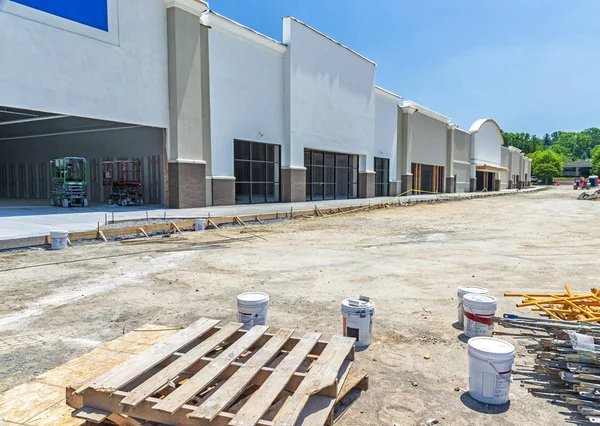 Fotografía Ángulo Horizontal Una Obra Construcción Por Menor — Foto de Stock