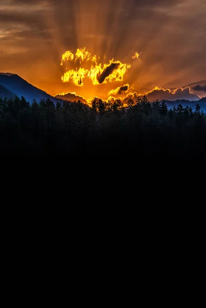 Vertical Shot Beautiful Smoky Mountain Sunrise Copy Space — Stock Photo, Image