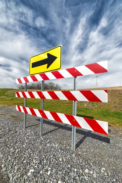 Detour Sign and Barrier — Stock Photo, Image
