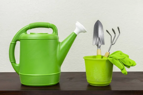Green Gardening Tools — Stock Photo, Image