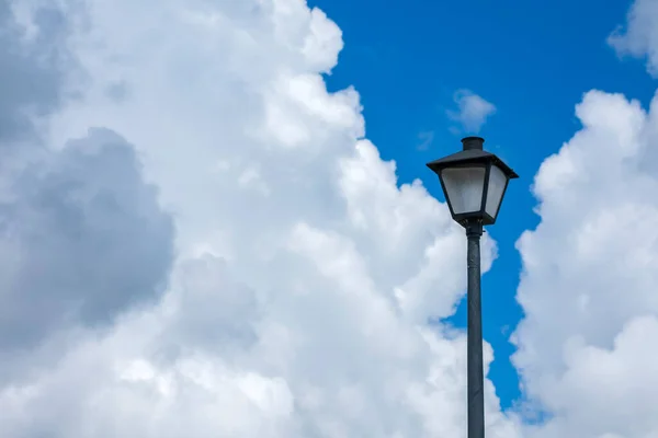 Horizontal Shot Lamppost Blue Cloudy Sky — Stock Photo, Image