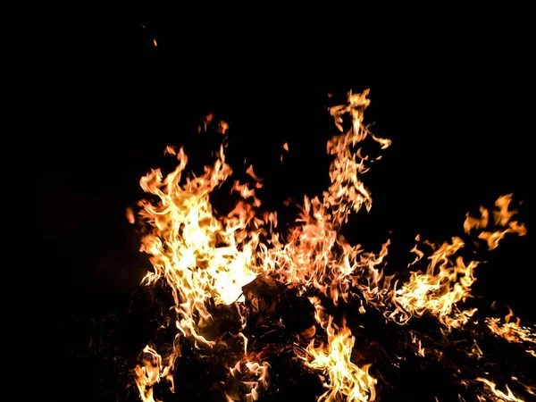 Вогонь Великий Вогонь Темряві Фону — стокове фото