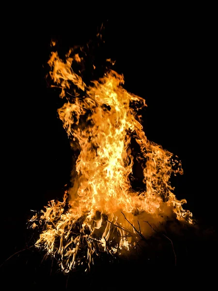 Fire Big Fire Dark Background — Stock Photo, Image