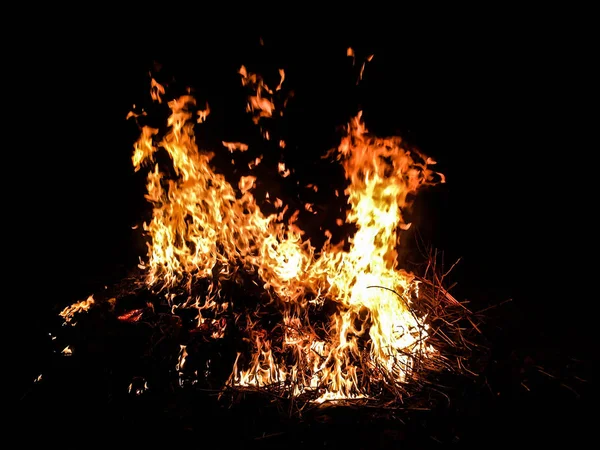 Fire Big Fire Dark Background — Stock Photo, Image