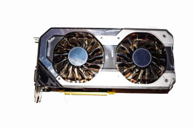 Bilgisayar Gtx1060 yedek parça beyaz arka plan üzerinde izole ekran kartı
