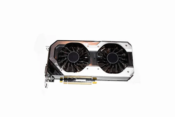 Video Card Computer Gtx1060 Spare Parts Isolated White Background — Stock Photo, Image