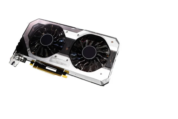 Grafikkort För Dator Gtx1060 Reservdelar Isolerad Vit Bakgrund — Stockfoto