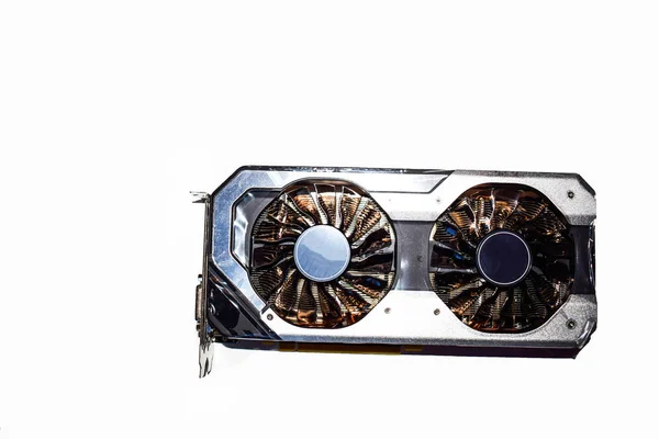 Scheda Video Computer Gtx1060 Pezzi Ricambio Isolati Sfondo Bianco — Foto Stock