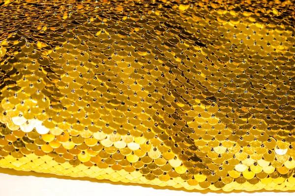 Paillette Lantejoulas Amarelo Cor Ouro Para Decorar Bolsas Roupas Dourado — Fotografia de Stock