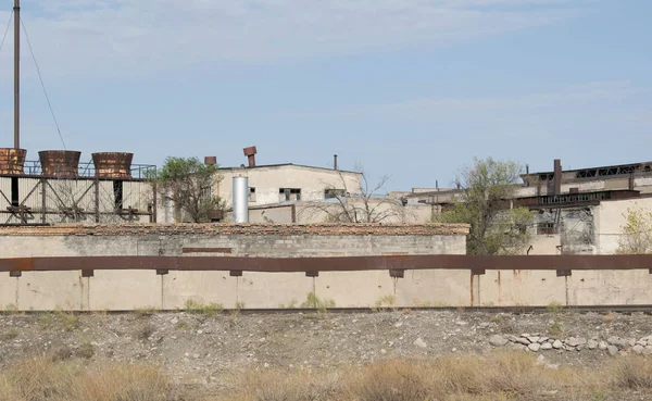 Edificios Abandonados Una Antigua Fábrica Industrial Ruinas Para Fondo Diseño —  Fotos de Stock