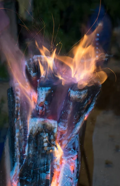 Fogo Queimado Cinzas Cinzas Madeira Para Fundo Design — Fotografia de Stock