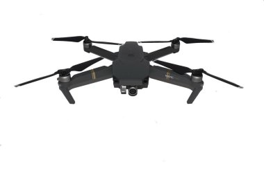 İnsansız hava aracı dji Mavic Pro quadcopter pil güç kaynağı fotoğraf-video çekim beyaz arka planda ülke Kazakistan şehir Kentau üzerinde izole 27 Temmuz, 2019
