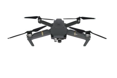 İnsansız hava aracı dji Mavic Pro quadcopter pil güç kaynağı fotoğraf-video çekim beyaz arka planda ülke Kazakistan şehir Kentau üzerinde izole 27 Temmuz, 2019