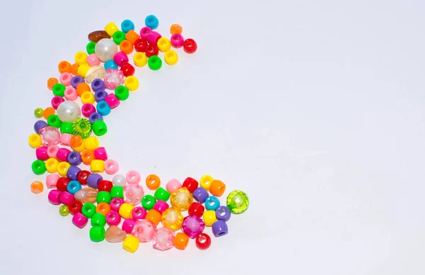 Beads Multi Colored Pearl Beads Braiding Braids Braids Light Background — Stock Photo, Image