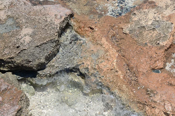 stone texture of volcanic origin close up, close-up wet stone, pink-gray, volcanic rock, flat