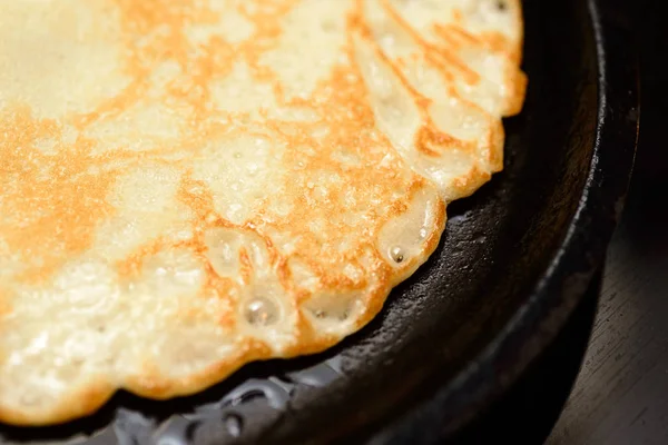 Pan fried pancake with butter — Stock Photo, Image