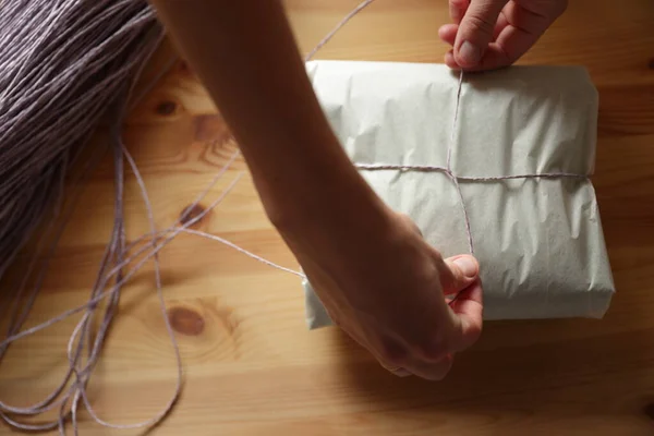 Emballage Avec Papier Naturel Biologique Bon Pour Les Supermarchés — Photo