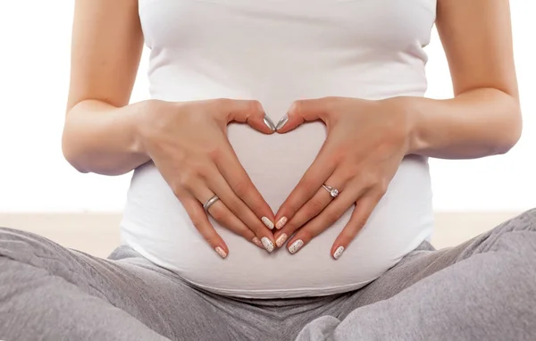 Donna Incinta Posizione Seduta — Foto Stock