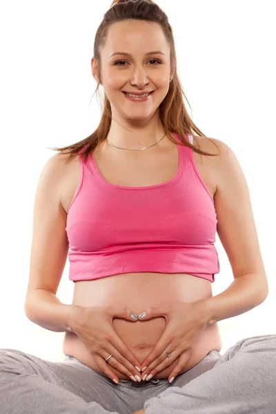 Mujer Embarazada Posición Sentada —  Fotos de Stock