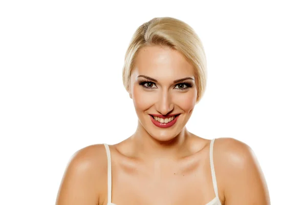 Junge Blonde Frau Mit Make — Stockfoto